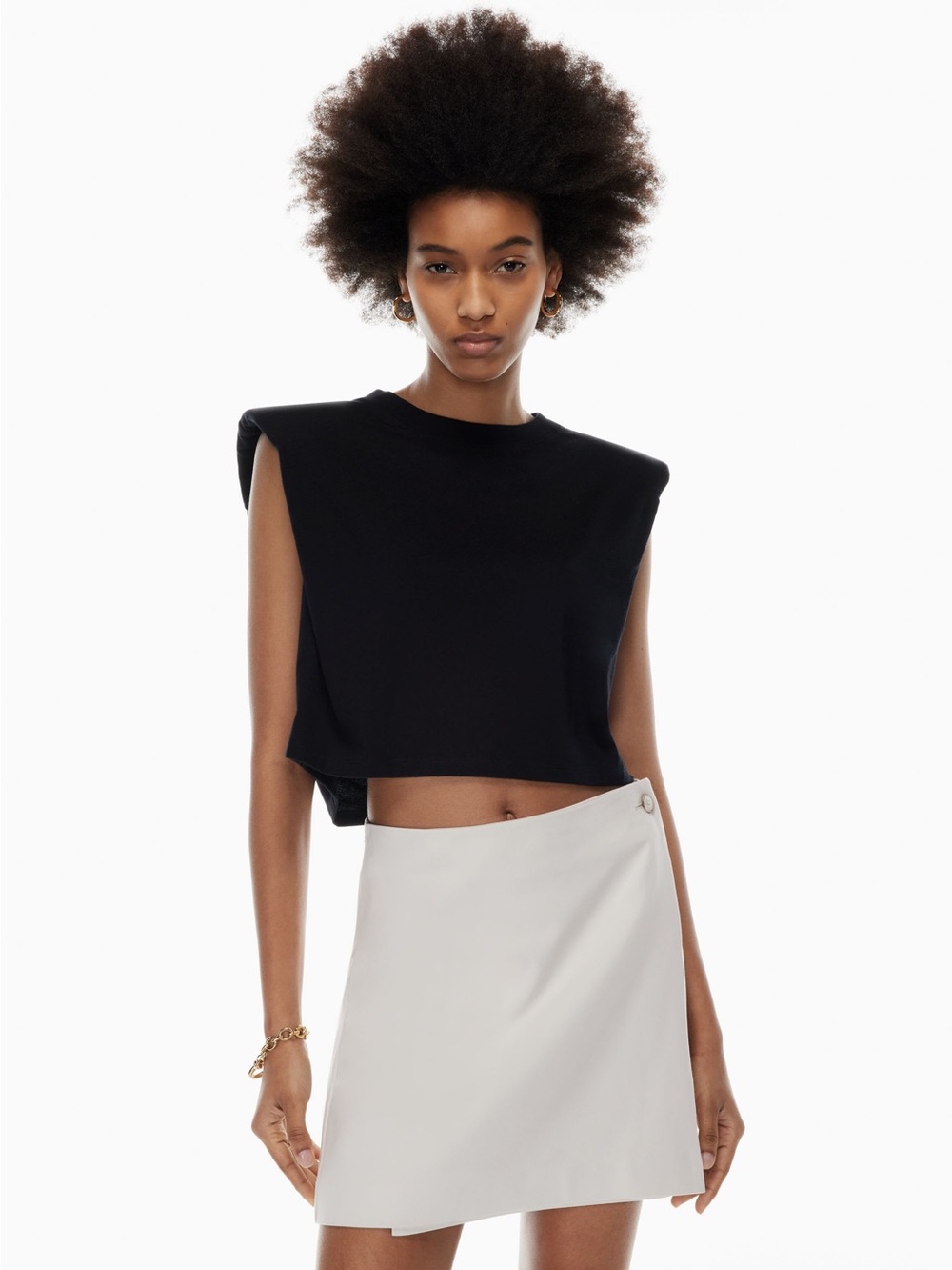 Babaton Shoulder Pad Cropped Tank